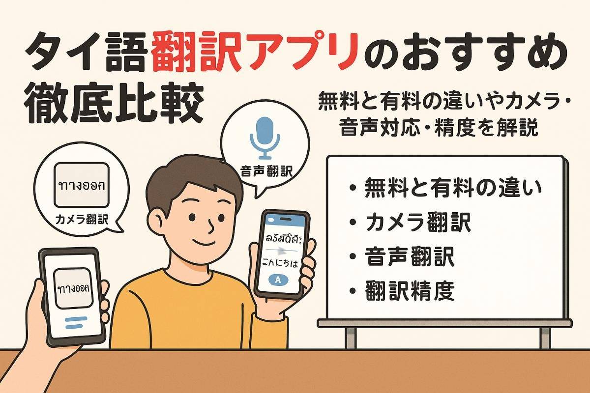 タイ語翻訳アプリのおすすめ比較｜無料と有料の違いやカメラ音声対応・精度を解説