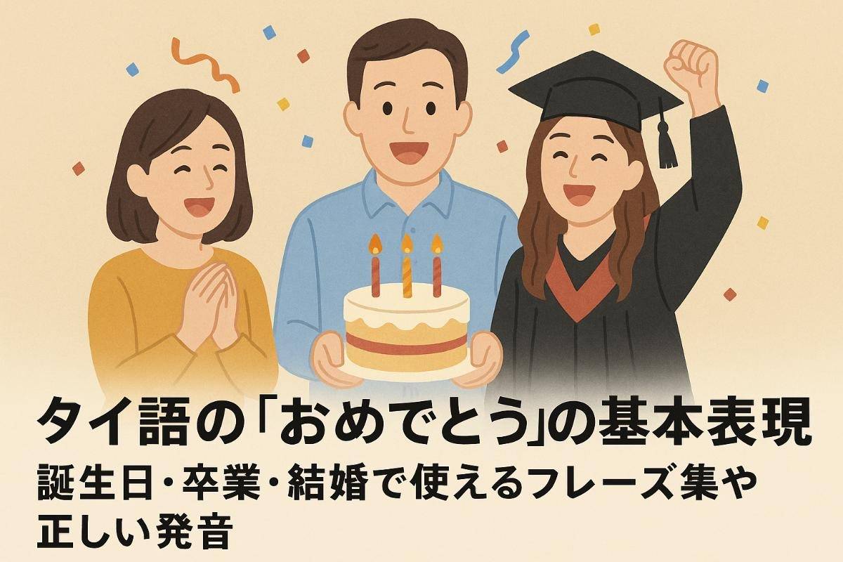 タイ語の「おめでとう」の基本表現と誕生日・卒業・結婚で使えるフレーズ集や正しい発音完全ガイド
