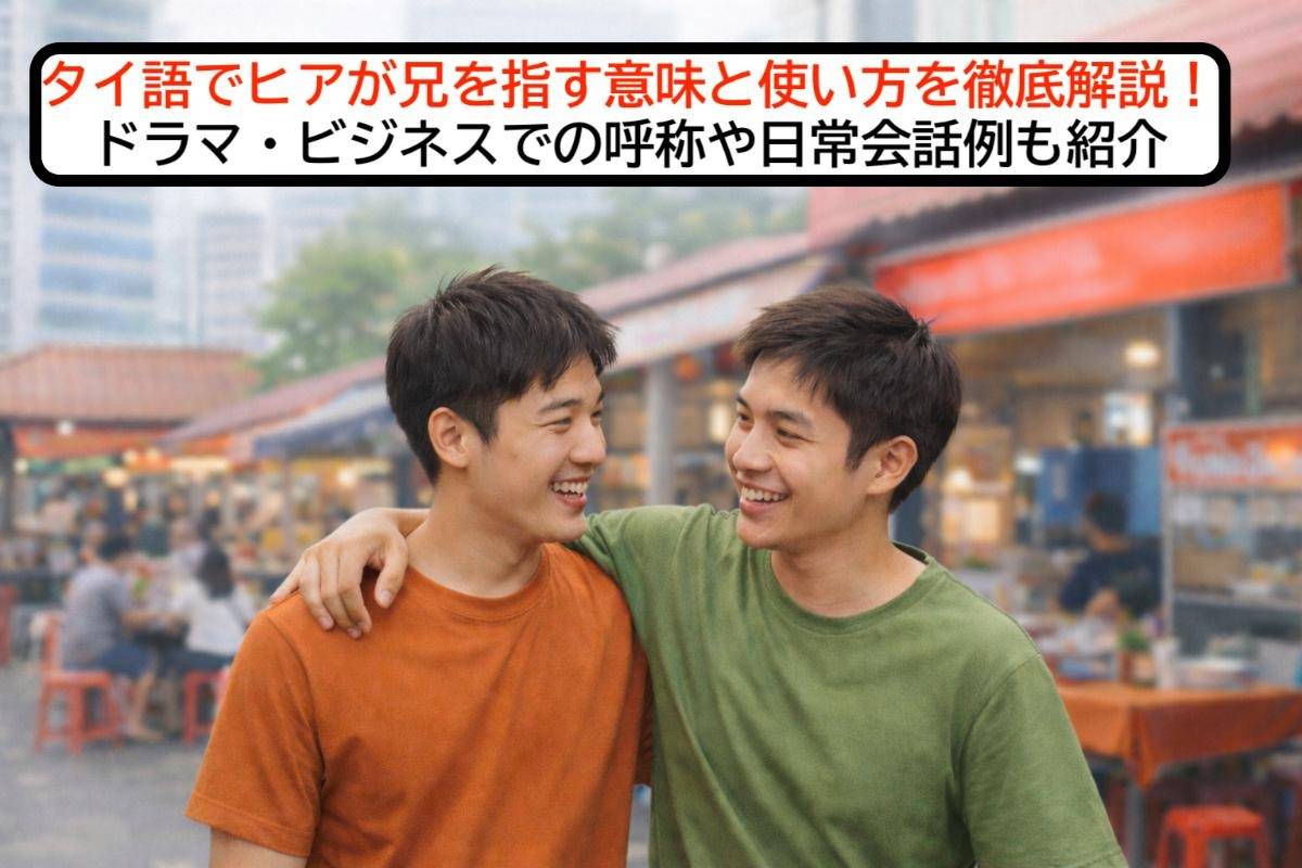 タイ語でヒアが兄を指す意味と使い方を徹底解説！ドラマ・ビジネスでの呼称や日常会話例も紹介