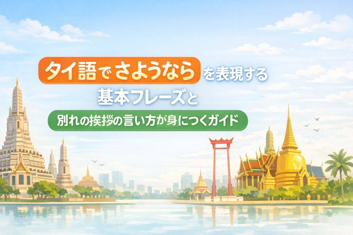 タイ語でさようならを表現する基本フレーズと別れの挨拶の言い方が身につくガイド